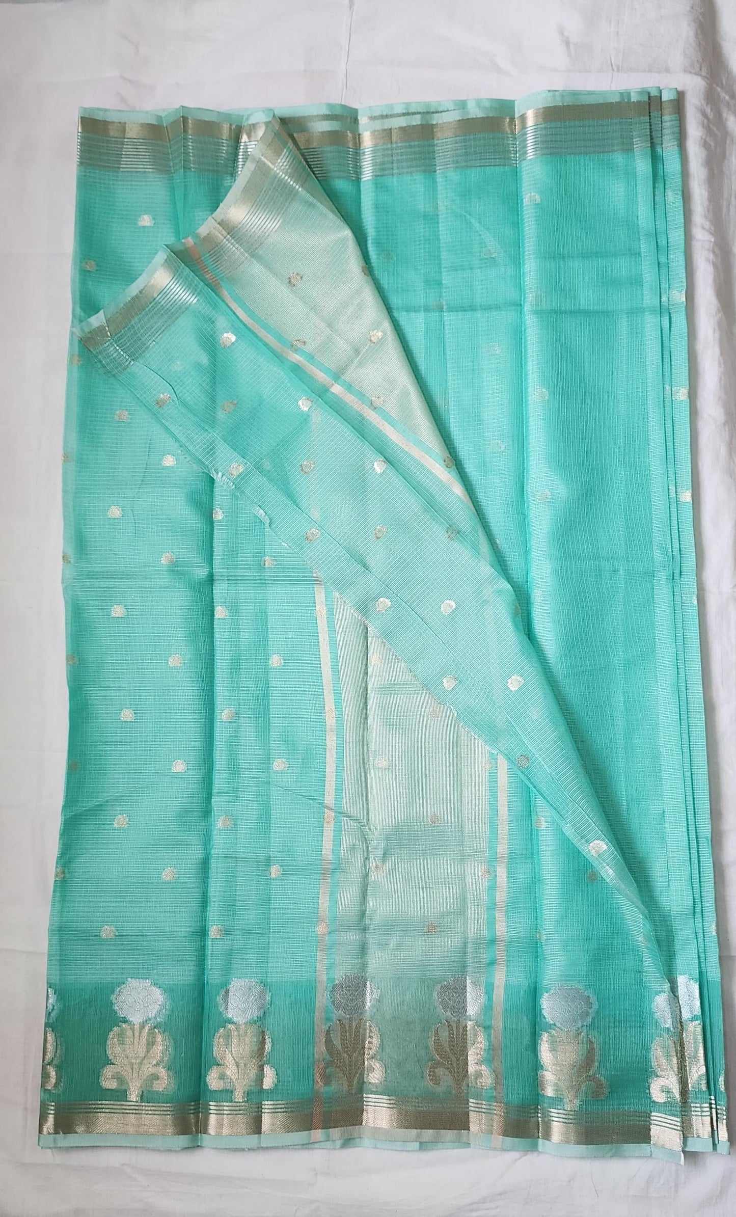 Sky Blue Banaras Cotton-Silk Saree – Serene Elegance for Every Occasion