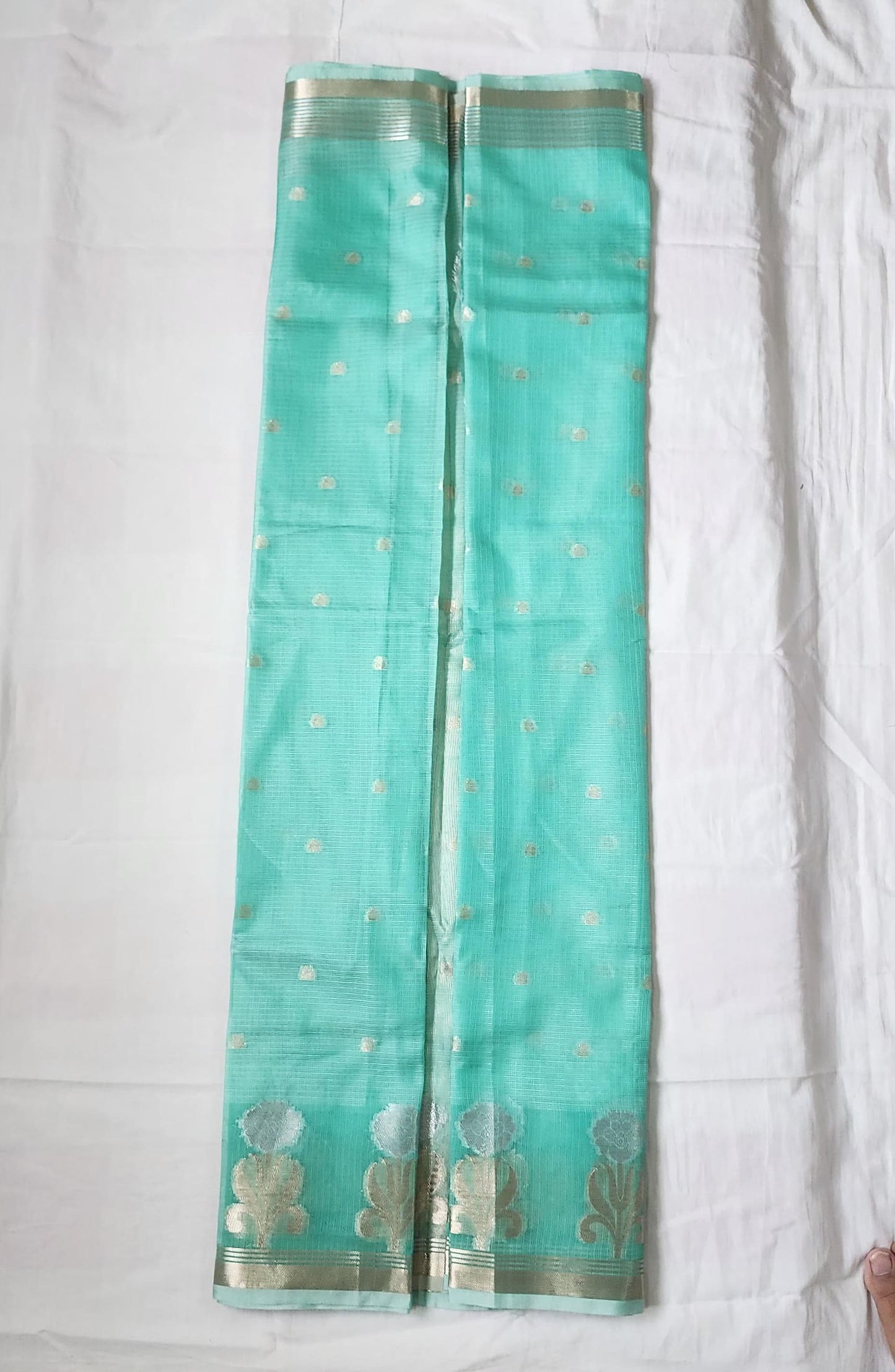 Sky Blue Banaras Cotton-Silk Saree – Serene Elegance for Every Occasion