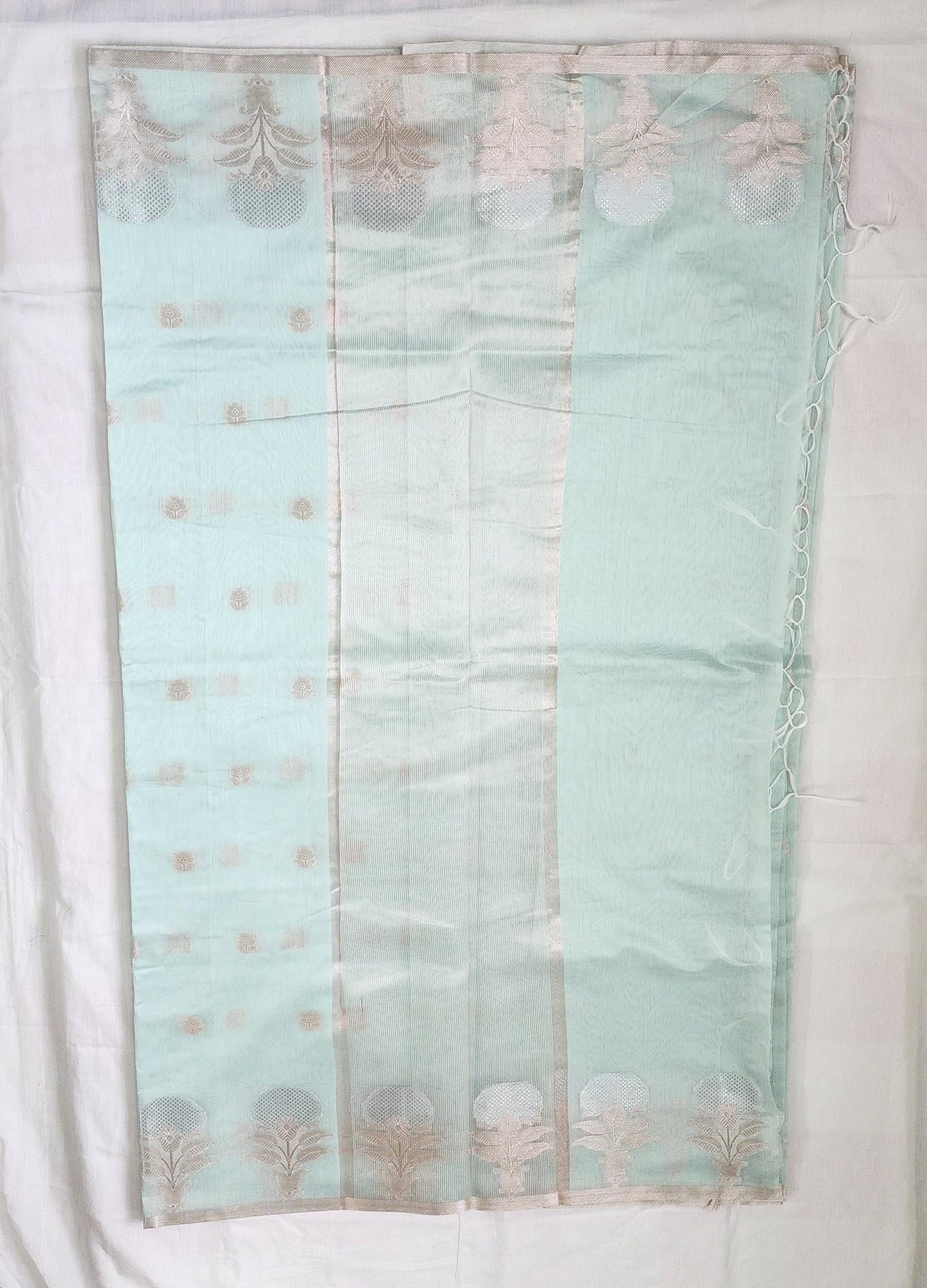 Light Blue Banarasi Cotton Silk Saree with Rich Pallu – Perfect for Festive, Temple & Party Wear