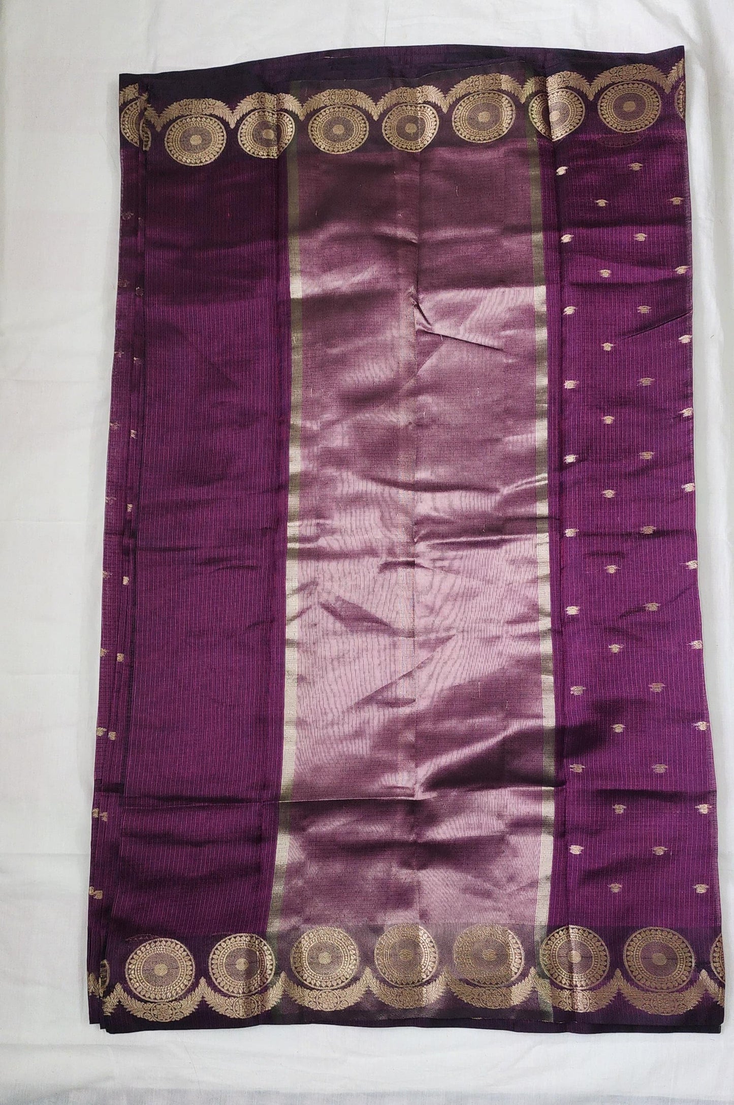 Graceful Burgandy Banarasi Cotton Silk Saree with Rich Zari Border & Pallu – Festive & Everyday Elegance