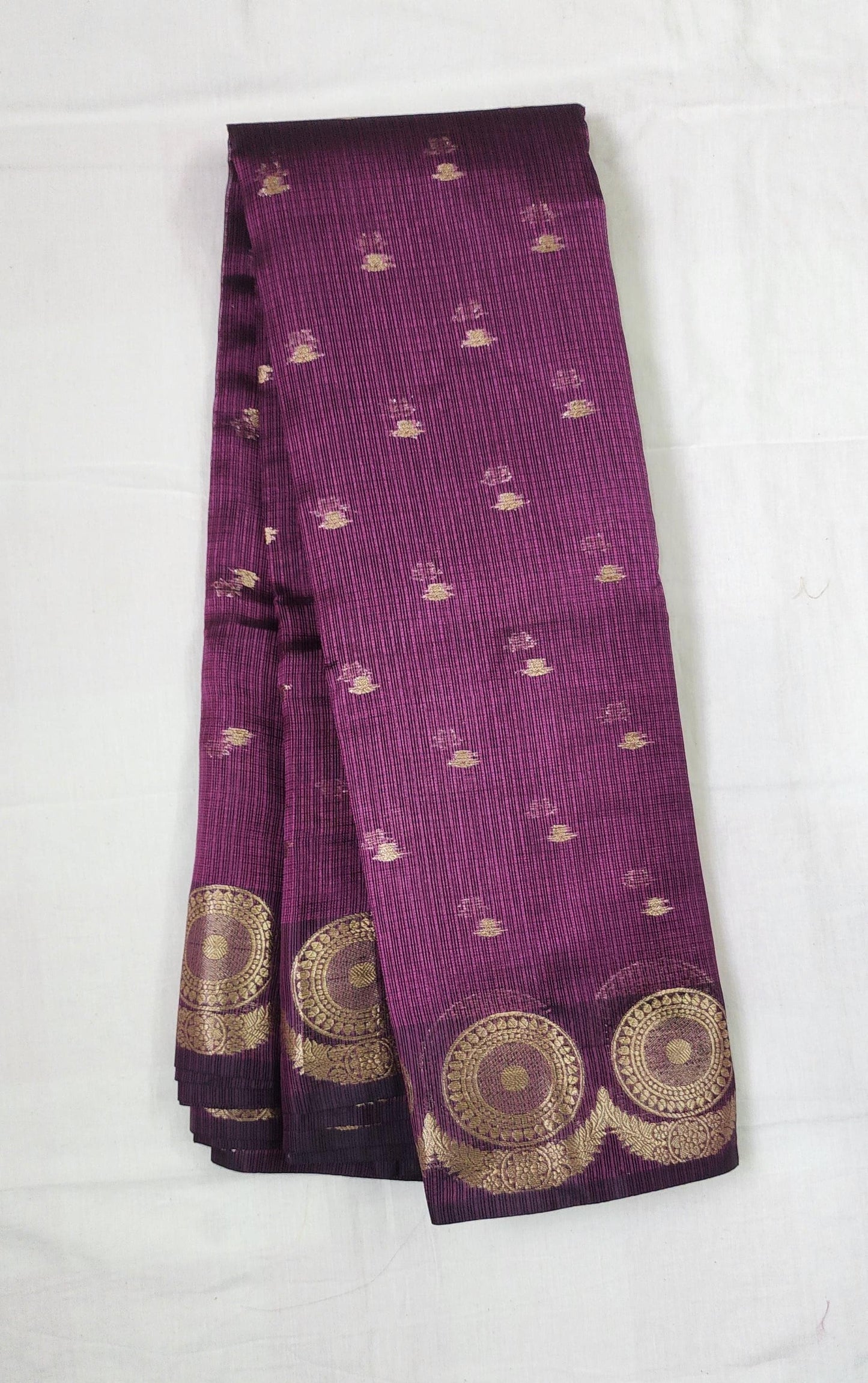 Graceful Burgandy Banarasi Cotton Silk Saree with Rich Zari Border & Pallu – Festive & Everyday Elegance
